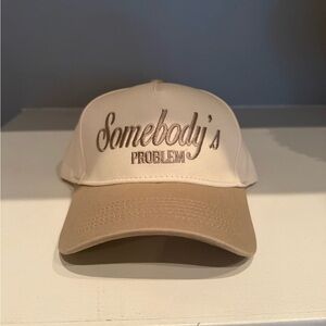 Beige and Tan Somebody's Problem Cap